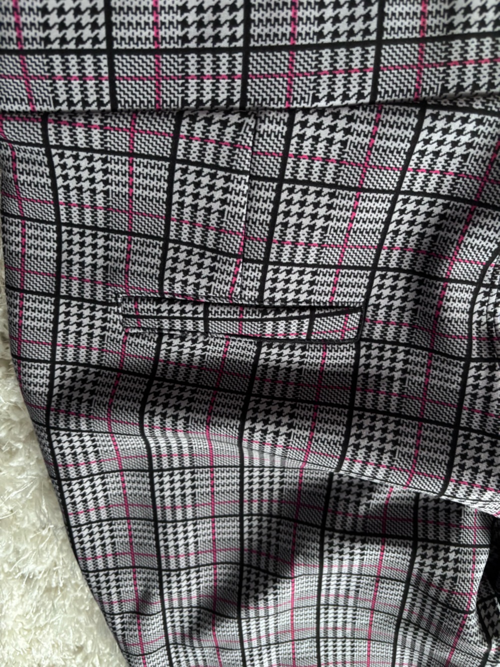 MAZE Gray Plaid Scuba Pants with Pink Windowpane - Picture 6 of 6